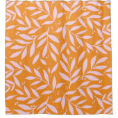 Hübsche Zweige - orange und rosa Duschvorhang (Vorderseite)