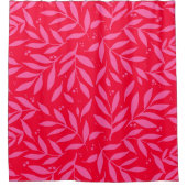 Hübsche Zweige - rosa und rot Duschvorhang (Vorderseite)