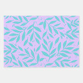 Hübsche Zweige - türkis und violett Geschenkpapier Set (Vorderseite 2)