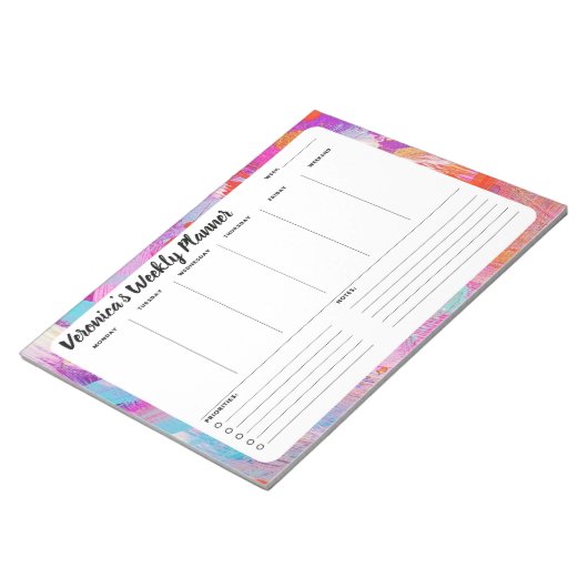 Hübschen Abstrakten Wochen, um den Notepad-Planer Notizblock (angewinkelt)