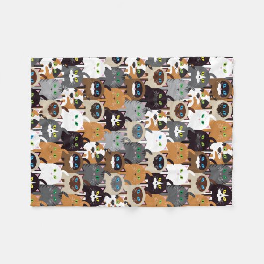 Hübschen Kätzchen Vlies Fleecedecke (Vorderseite (Horizontal))