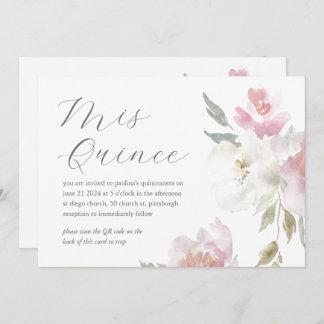 Hübscher 15. Geburtstag Quinceañera QR Code Einladung