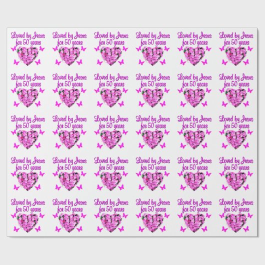 HÜBSCHER 50. GEBURTSTAG GESCHENKPAPIER (Flach)