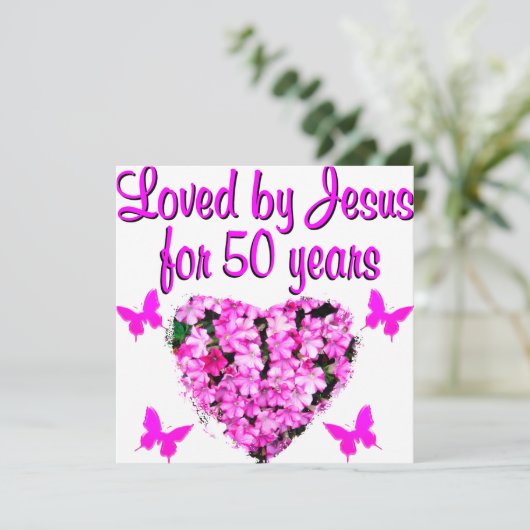 HÜBSCHER 50. GEBURTSTAG KARTE (Stehend Vorderseite)