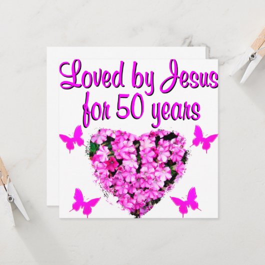 HÜBSCHER 50. GEBURTSTAG KARTE (Vorderseite/Rückseite Beispiel)