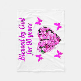 HÜBSCHER 90. GEBURTSTAG FLEECEDECKE