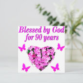 HÜBSCHER 90. GEBURTSTAG KARTE (Stehend Vorderseite)