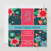 Hübscher Abschluss für die Blumeninspirierfähigkei Einladung (Vorderseite)