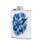Hübscher abstrakter blauer Mandala mögen das Flachmann (Links)
