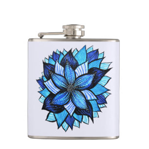 Hübscher abstrakter blauer Mandala mögen das Flachmann