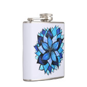Hübscher abstrakter blauer Mandala mögen das Flachmann (Rechts)