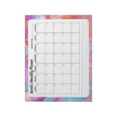 Hübscher Abstrakter Monatskalender Notizblock (Rotiert)