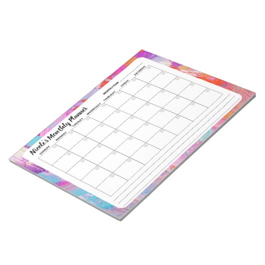 Hübscher Abstrakter Monatskalender Notizblock (angewinkelt)