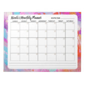 Hübscher Abstrakter Monatskalender Notizblock (Vorderseite)