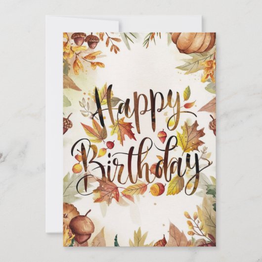 Hübscher Ahornleaf Herbst glücklich Geburtstag Karte (Vorderseite)