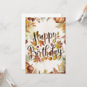 Hübscher Ahornleaf Herbst glücklich Geburtstag Karte (Vorderseite/Rückseite Beispiel)