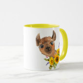Hübscher Alpaca Llama mit Sonnenblumen Tasse (VorderseiteRechts)