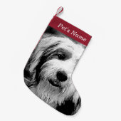 Hübscher alter englischer Schäferhund Kleiner Weihnachtsstrumpf (Vorderansicht (hängend))