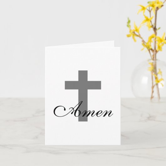 hübscher AMEN mit CROSS | Karte (Gelbe Blume)