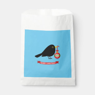 Hübscher Amsel mit Weihnachtsball Geschenktütchen