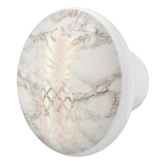 Hübscher Ananas-Ananasmarmor aus Kupfer-Rose Keramikknauf (Rechts)