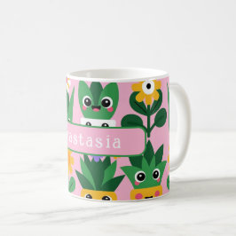 Hübscher anpassbarer Topfpflanzen-Druck Kaffeetasse