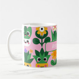 Hübscher anpassbarer Topfpflanzen-Druck Kaffeetasse