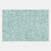 Hübscher Aqua Mint Glitzy Glitzer Geschenkpapier Set (Vorderseite 3)