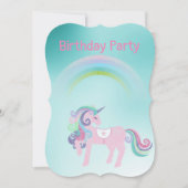 Hübscher Aqua-Regenbogen zum Geburtstag Einladung (Vorderseite)