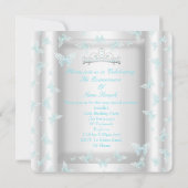 Hübscher Aquamariner Blue Quinceanera Party Tiara  Einladung (Rückseite)