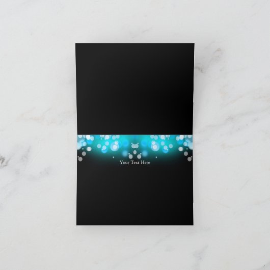 Hübscher aquamariner Bogen u. Schein danken Ihnen Dankeskarte (Innenseite)