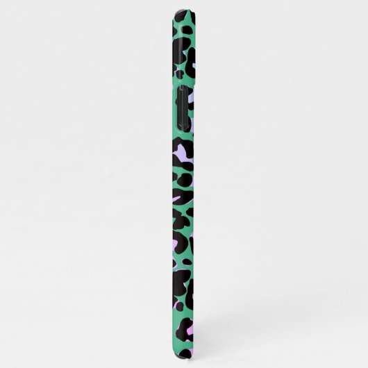 Hübscher Aquamariner Leopard-Mustermuster Hintergr iPhone Hülle (Rechte Seite)