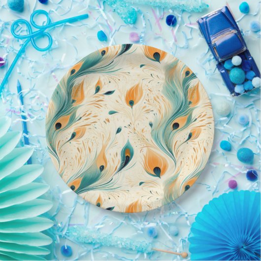 Hübscher Aquamariner Orangencreme Pappteller (Party)