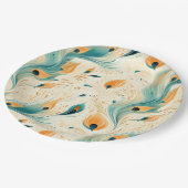 Hübscher Aquamariner Orangencreme Pappteller (Schrägansicht)