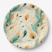 Hübscher Aquamariner Orangencreme Pappteller (Vorderseite)