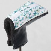 Hübscher aquamariner Schmetterling mit individuell Golf Headcover (3/4 Vorderseite)