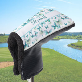 Hübscher aquamariner Schmetterling mit individuell Golf Headcover
