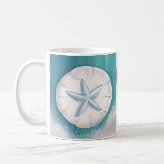 Hübscher Aquamariner Starfish Personalisierter Str Kaffeetasse (Links)
