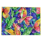 Hübscher Aquarell Kindergeburtstag Schmetterlinge Große Geschenktüte (Rückseite)