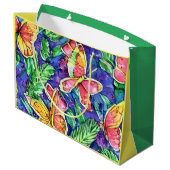 Hübscher Aquarell Kindergeburtstag Schmetterlinge Große Geschenktüte (Rückseite Schrägansicht)