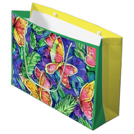 Hübscher Aquarell Kindergeburtstag Schmetterlinge Große Geschenktüte