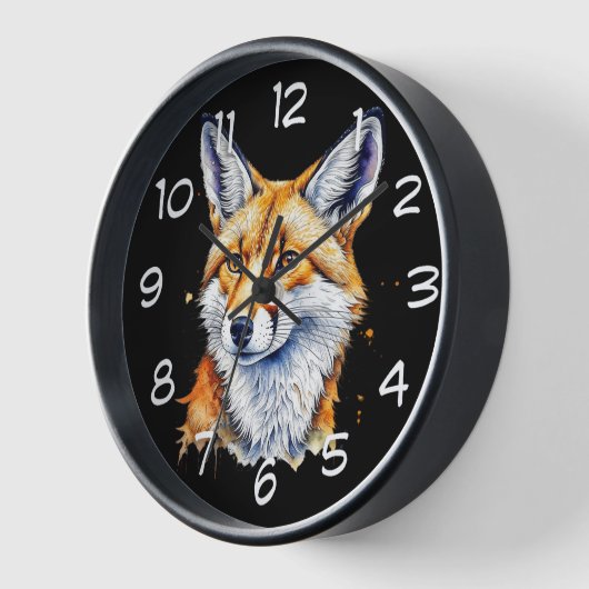 Hübscher Aquarellfuchs | Tierliebhaber Uhr (Winkel)