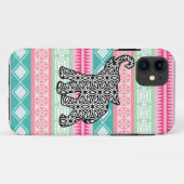 Hübscher aztekischer Muster-Elefant iPhone Fall Case-Mate iPhone Hülle (Rückseite (Horizontal))