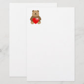 Hübscher Bär mit Herz Briefpapier (Vorne/Hinten)