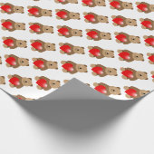 Hübscher Bär mit Herz Geschenkpapier (Ecke)