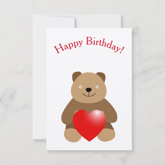 Hübscher Bär mit Herz Karte (Vorderseite)