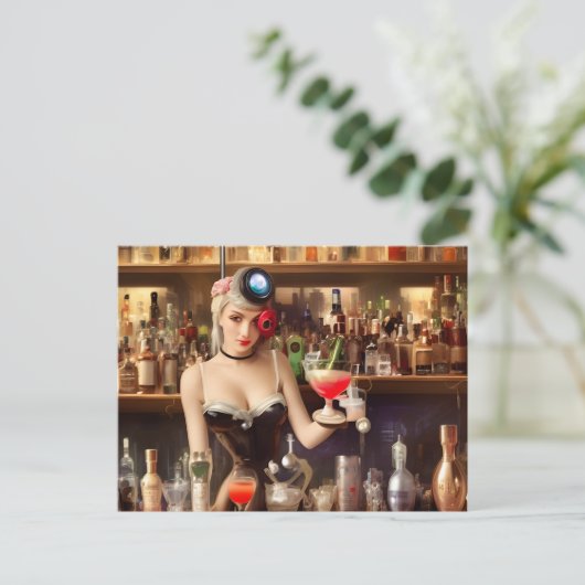 Hübscher Barkeeper Postkarte (Stehend Vorderseite)