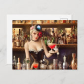 Hübscher Barkeeper Postkarte (Vorne/Hinten)