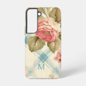 Hübscher Bauernhof Rustikale Monogramm Rosen Samsung Galaxy Hülle (Rückseite)