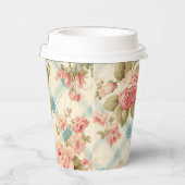 Hübscher Bauernhof Rustikale Rosen Pappbecher (Rechts)